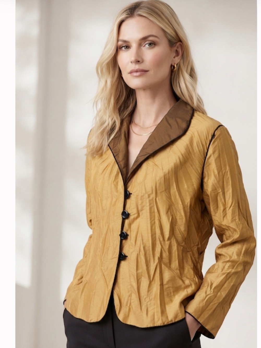 Beluva San Francisco Women's Double Sided Button-Front Jacket Size L Made In USA